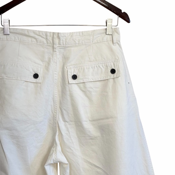 Everlane + The Tourist Pant. Pleated High Rise Wide Leg. Ivory Size 8 #1939 - Picture 7 of 9